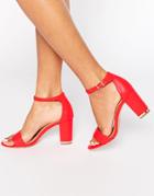 Miss Kg Cade Ankle Strap Heeled Sandals - Red Synthetic