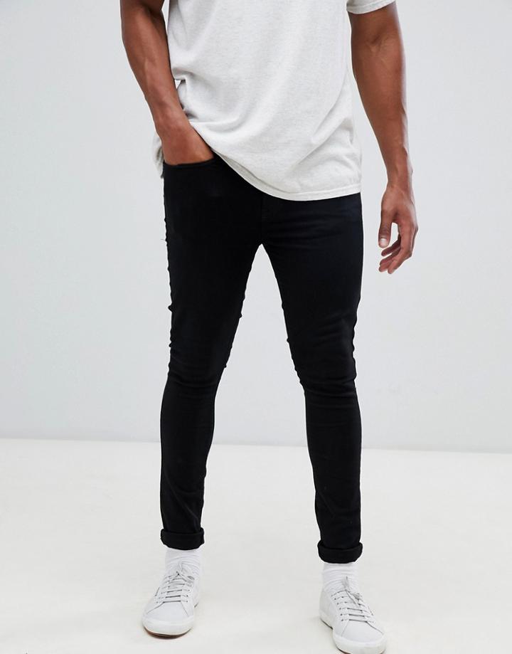 New Look Super Skinny Jeans In Black Wash - Black