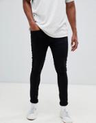 New Look Super Skinny Jeans In Black Wash - Black