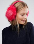 Asos Faux Fur Bright Pink Earmuffs - Pink