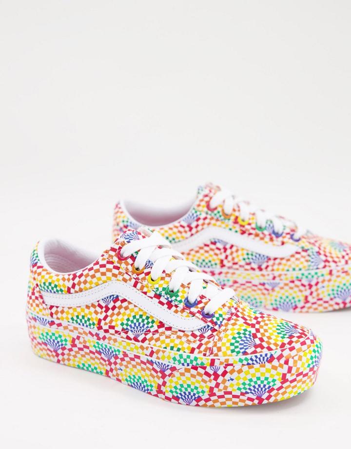 Vans Old Skool Pride Platform Sneakers In Multi