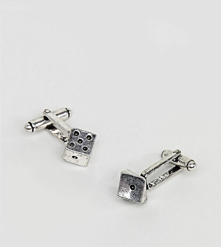 Reclaimed Vintage Inspired Dice Cufflinks In Silver Exclusive To Asos - Silver