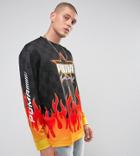 Puma Long Sleeve Top With Flame Print Exclusive To Asos 57659701 - Black