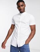 River Island Short Sleeve Oxford Shirt In White