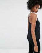Noisy May Kicks Back Contrast Strap Top - Black
