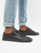 Asos Design Vegan Friendly Lace Up Sneakers In Black - Black