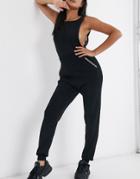 Missguided Chain Trim Knitted Sweatpants In Black