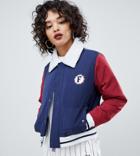 Fila Retro Jacket With Back Logo And Shearling Collar - Multi