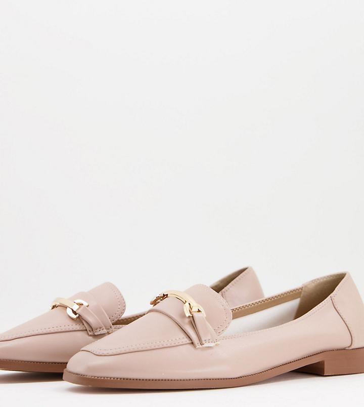 Asos Design Wide Fit Mentor Bow Flat Shoes In Black