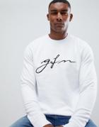 Good For Nothing Sweatshirt In White With Chest Logo - White