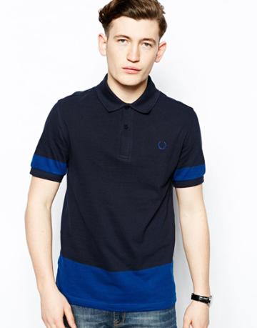 Fred Perry Laurel Wreath Polo Shirt With Block Color And Shoulder Stripe