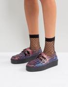 Gigi Hadid Leather Creeper Shoe - Multi