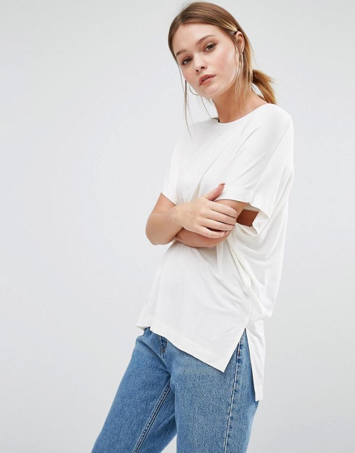 New Look Oversized Jersey T-shirt - Cream