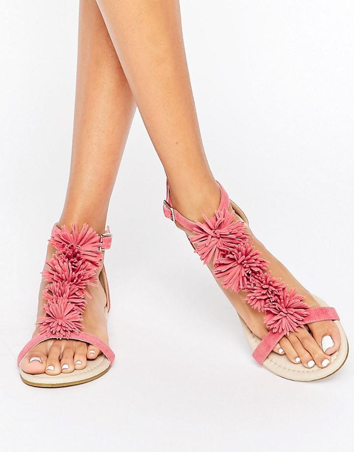 Asos Fola Flat Sandals - Pink