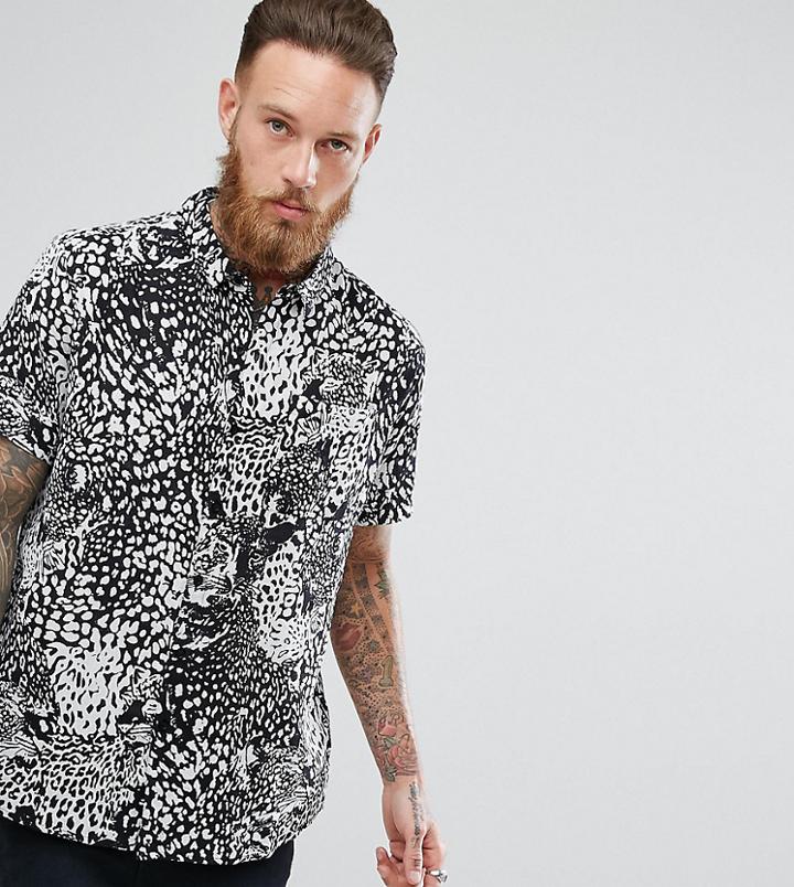 Rollas Bon Shirt Hidden Leopard Black - Black