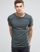 Asos Muscle T-shirt With Embroidery In Green Marl - Green