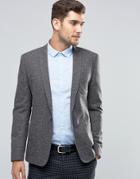 Asos Skinny Blazer In Charcoal With Color Fleck Detail - Gray