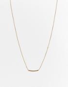 Asos Design Necklace With Simple Bar Detail In Gold Tone