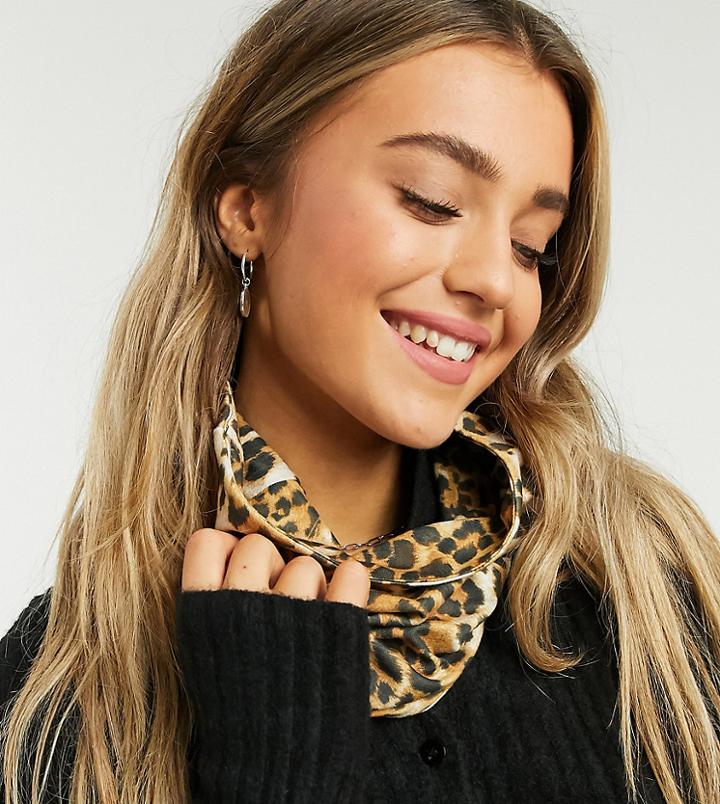 Reclaimed Vintage Inspired Jersey Snood In Animal Print-multi