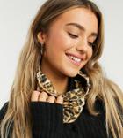 Reclaimed Vintage Inspired Jersey Snood In Animal Print-multi