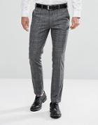 Moss London Skinny Smart Pant In Check - Gray