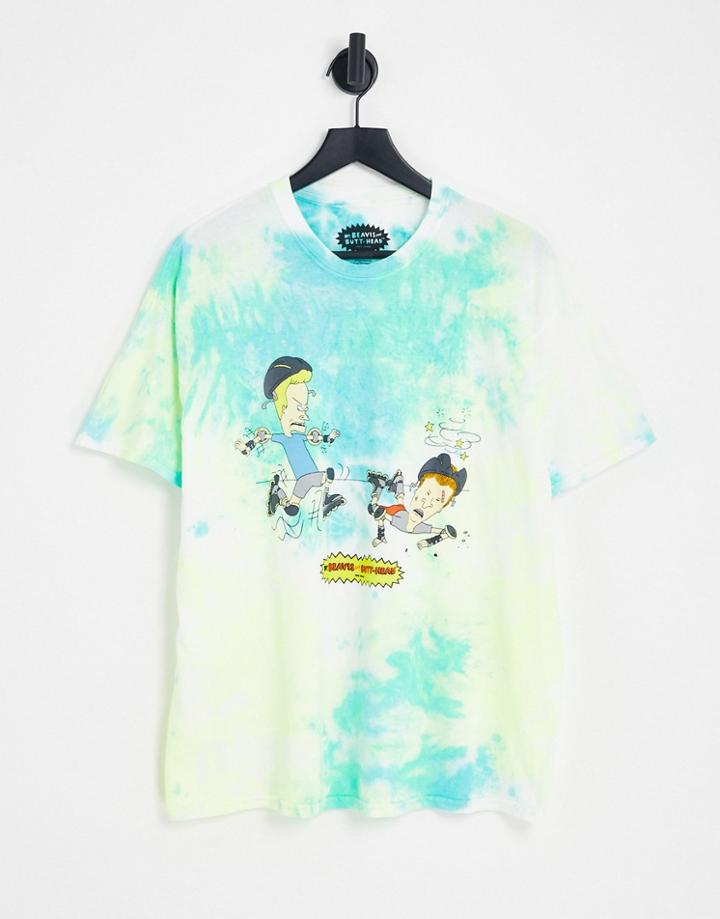 New Look Beavis & Butthead Tie Dye T-shirt In Multi
