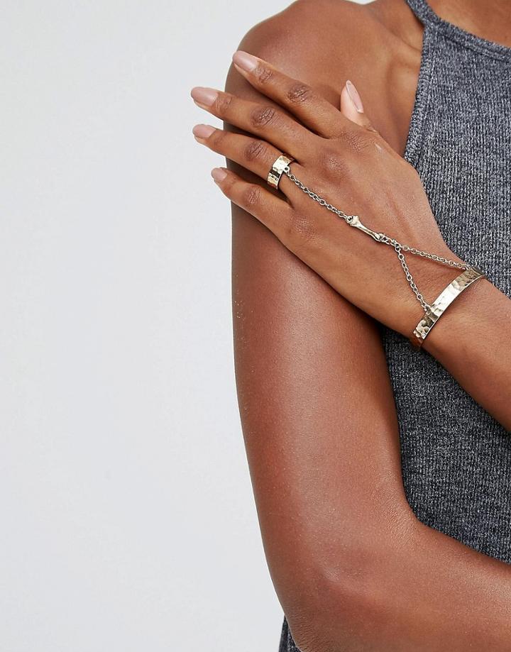 Low Luv Gold Plated Ring And Hand Harness - Gold