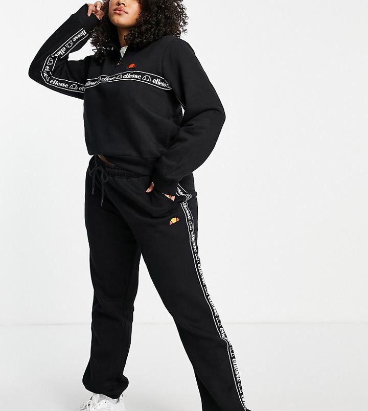 Ellesse Plus Sweatpants With Taping In Black