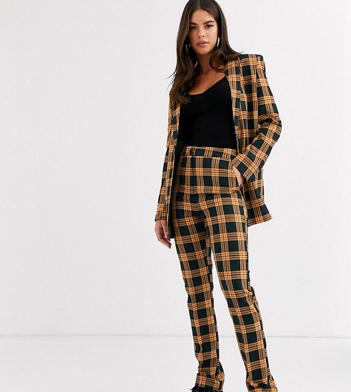 Collusion Tall Check Peg Pants With Print