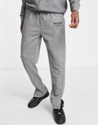 Sixth June Heavyweight Straight Leg Sweatpants In Gray Acid Wash With Hem Slit - Part Of A Set