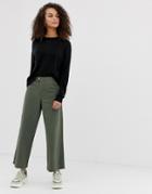 Miss Selfridge High Waist Crop Jeans In Khaki - Green