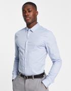 Asos Design Skinny Fit Shirt In Pale Blue