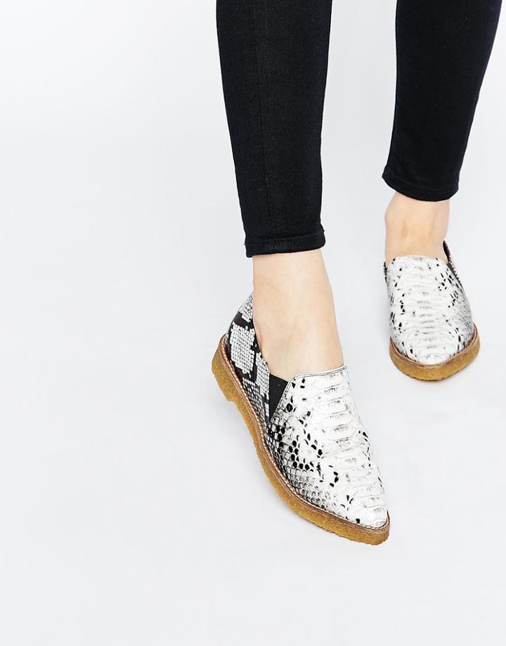 Asos Manhattan Pointed Flat Shoes - Snake