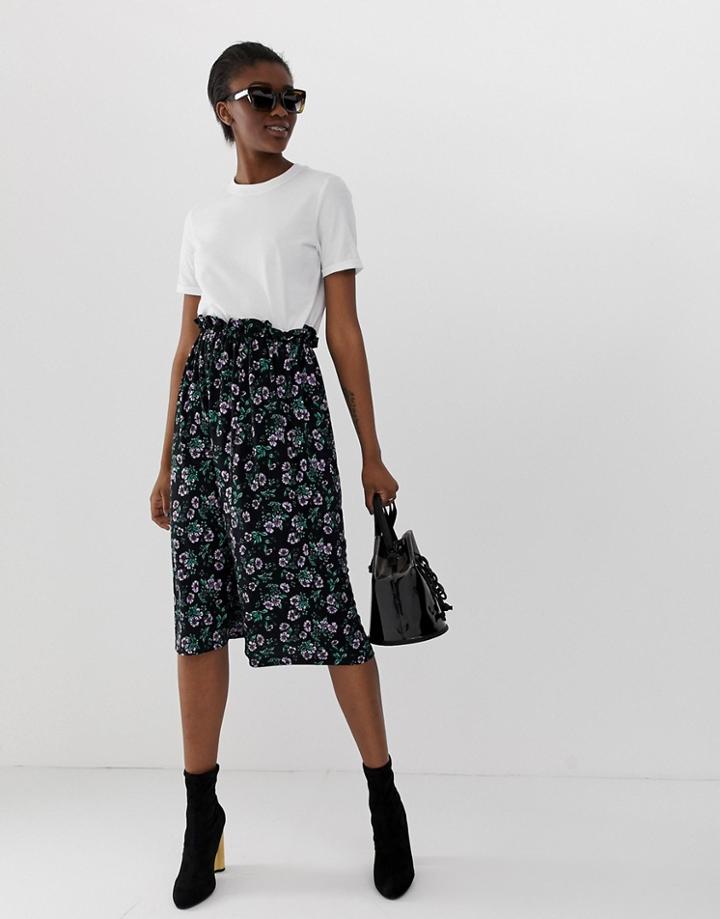 Pieces Floral Midi Skirt