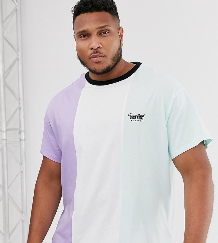 New Look Plus Vertical Block T-shirt In Lilac - Purple