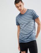 Solid T-shirt In Gradient Stripe - Navy