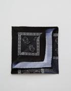 Asos Pocket Square With Paisley Print - Black
