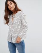Goldie Printed Blouse With Neck Tie - Multi