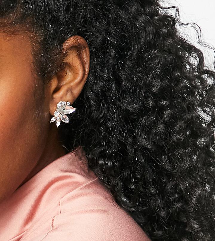 True Decadence Exclusive Pearl And Crystal Stud Earrings In Gold