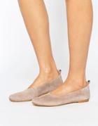 Vero Moda Suede Soft Ballerina Pumps - Gray