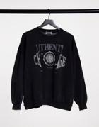Pull & Bear Varsity Sweatshirt In Washed Black