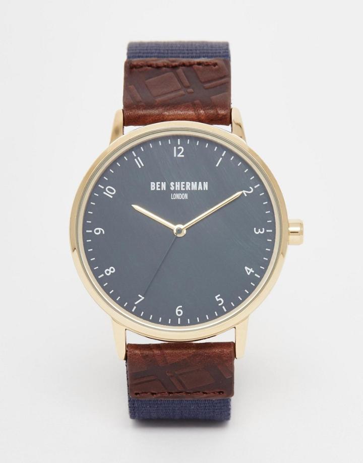 Ben Sherman Portobello Heritage Leather Watch - Blue