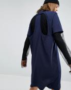 Cheap Monday Cut Out Racer Back T-shirt Dress - Navy