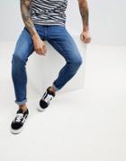 Produkt Skinny Fit Jeans In Mid Blue Denim - Blue