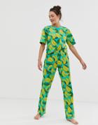 Asos Design Mix & Match Pyjama Banana Jersey Pants-multi