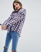 Asos Check Shirt With Exaggerated Sleeve - Multi