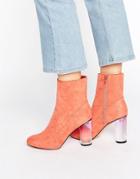 Missguided Clear Block Heel Ankle Boots - Pink