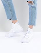 Converse Chuck Taylor All Star Hi Leather Sneakers In White Mono