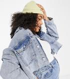 Dtt Plus Cropped Oversized Denim Jacket-blue