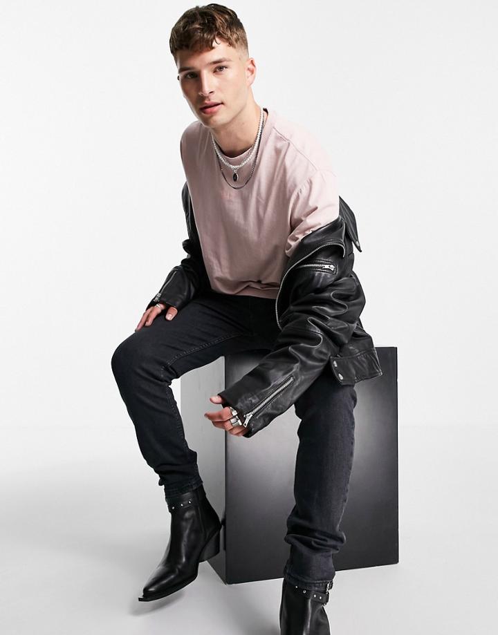 Allsaints Opposition Logo T-shirt In Pink